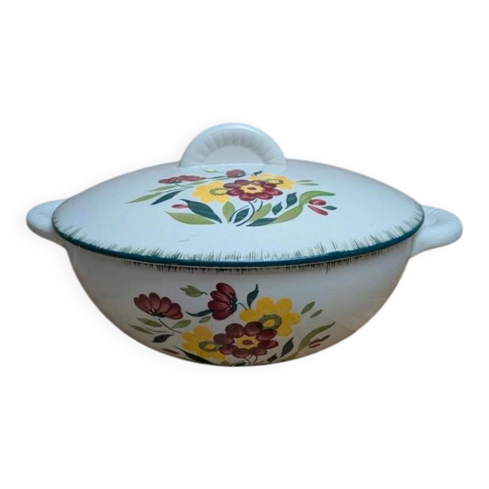 Antique soup tureen KG Lunéville Eaubonne hand-painted