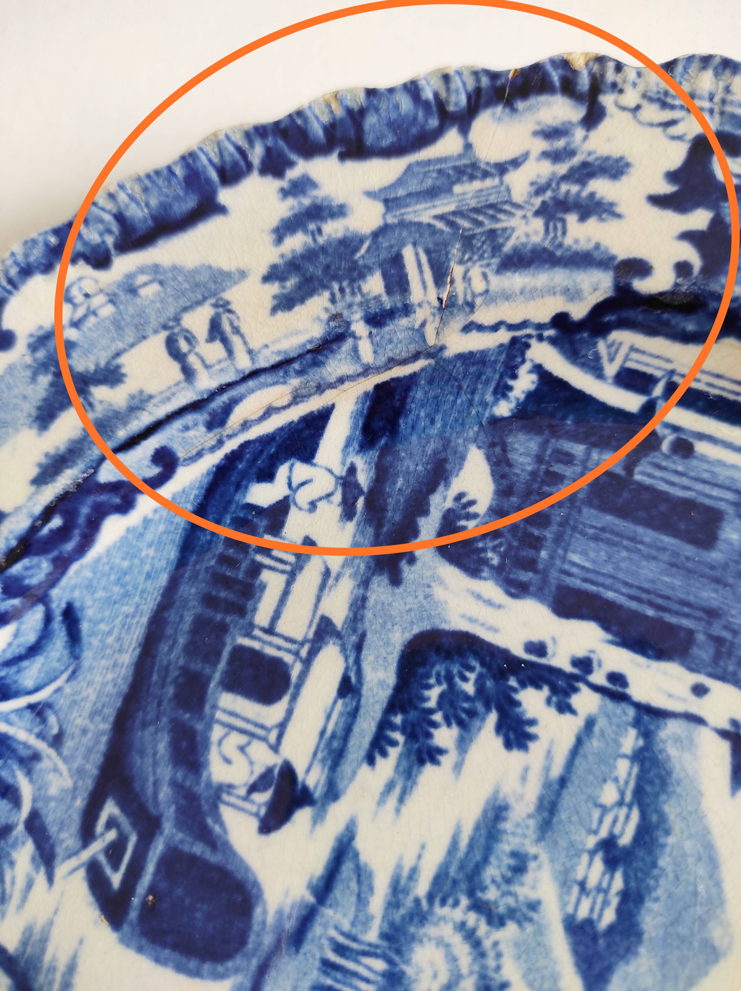 Calais earthenware 4 pagoda plates