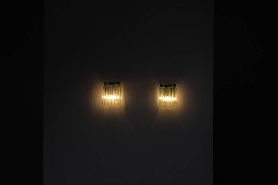 Pair of Murano glass wall sconces, Italy, 1960s.