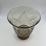 Vase en verre fumé