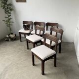 Set of 6 brutalist chairs from the 1940s