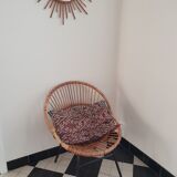 Fauteuil rotin années 60