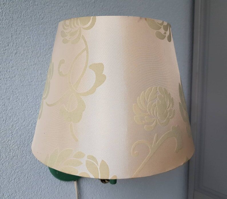 Metal wall lamp with fabric lampshade 1980