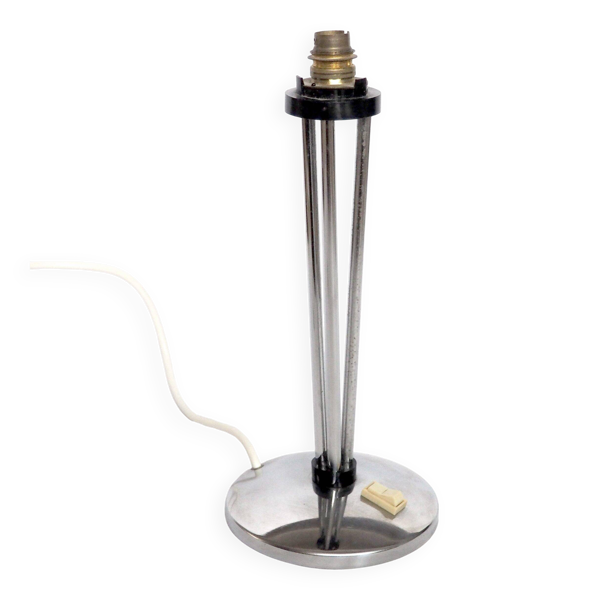Pied de lampe 3 tubes chromés