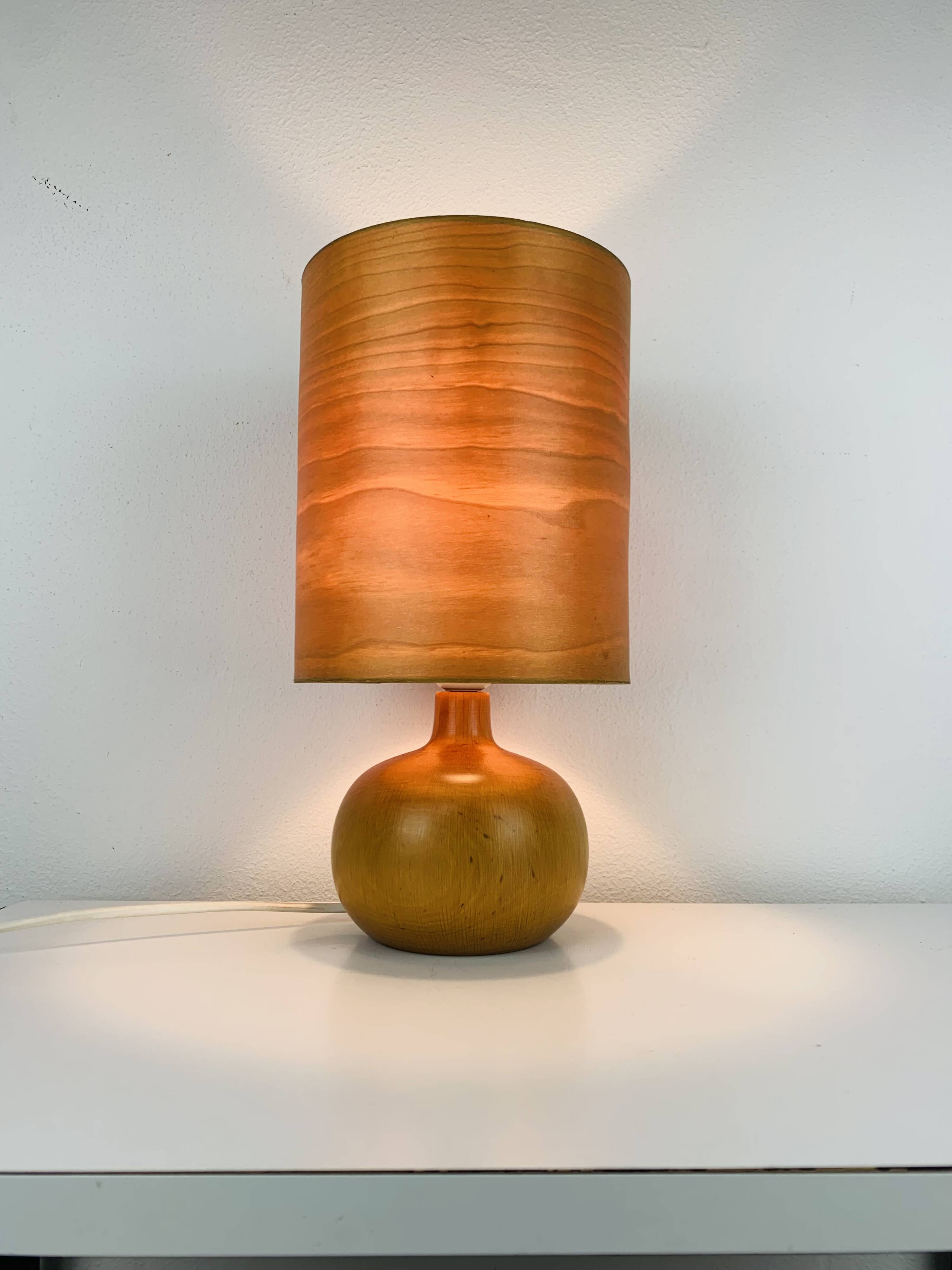 Scandinavian style wooden ball lamp, 1960s