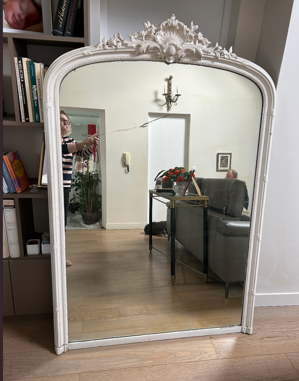 Antique Louis XV style mirror - mercury glass - 175 x 110 cm