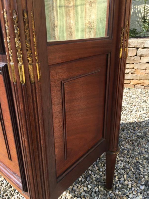 Mahogany Showcase - Bronze Golden Style Louis XVI