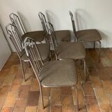 6 chrome metal chairs