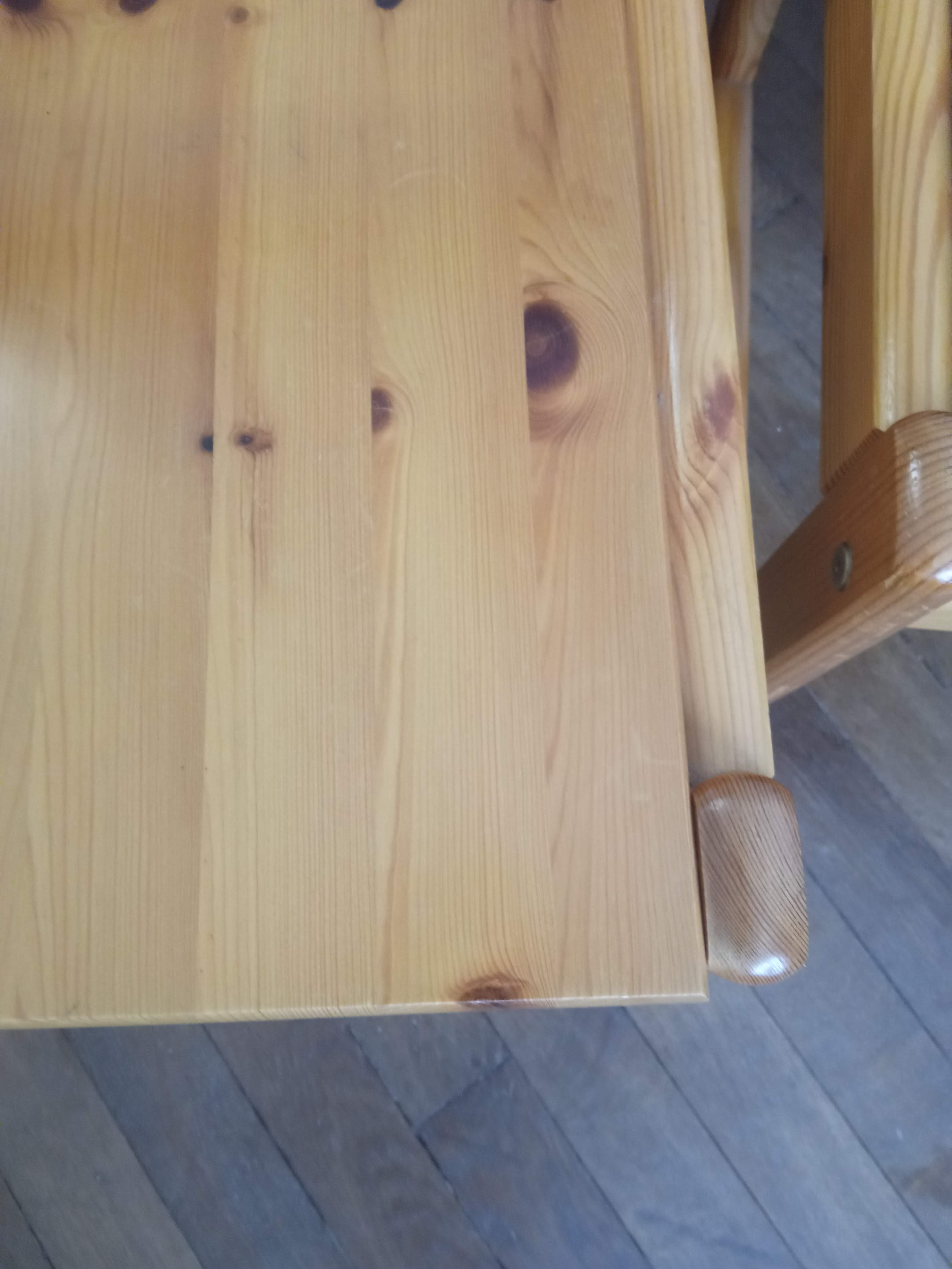 Series of 6 pine chairs 1980