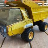 Ancien jouet en tôle camion benne basculante joustra goliath collector autophile
