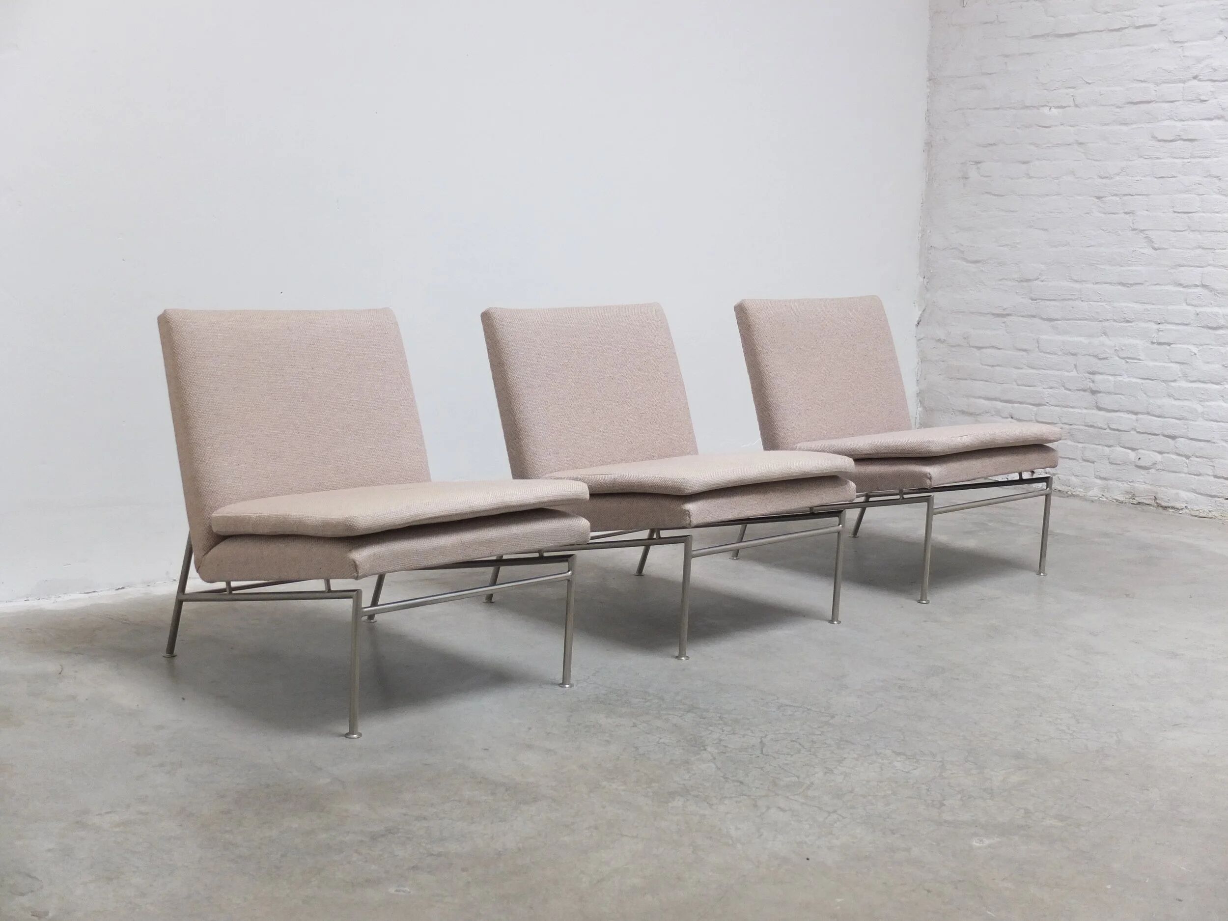 Rare 'Square Line' easy chairs by Kho Liang Ie for Artifort, 1958