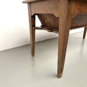 Farm table, old solid oak dough trough, France, around 1920.