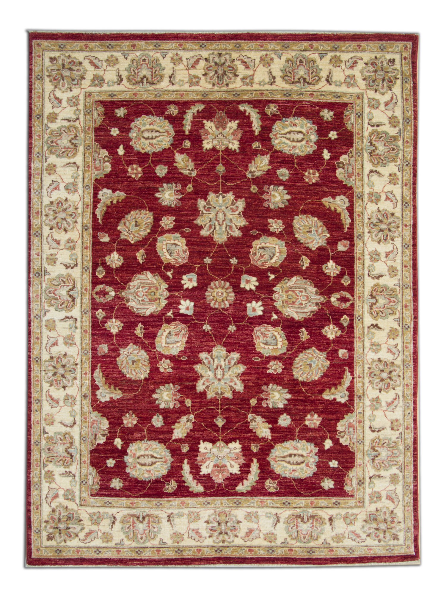 Traditional Red Wool Rug Ziegler Carpet- 144x190cm