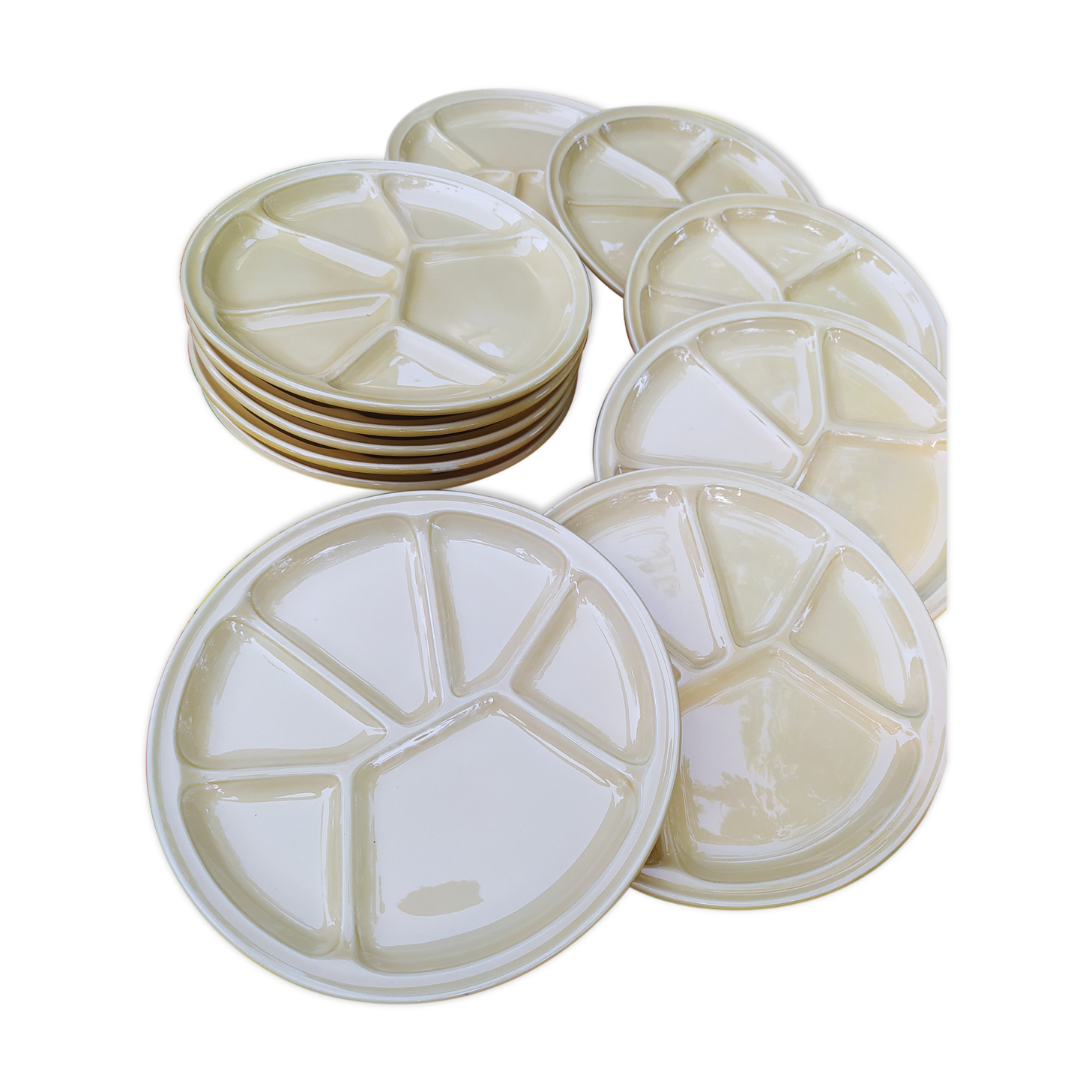 11 old plates melted Gien