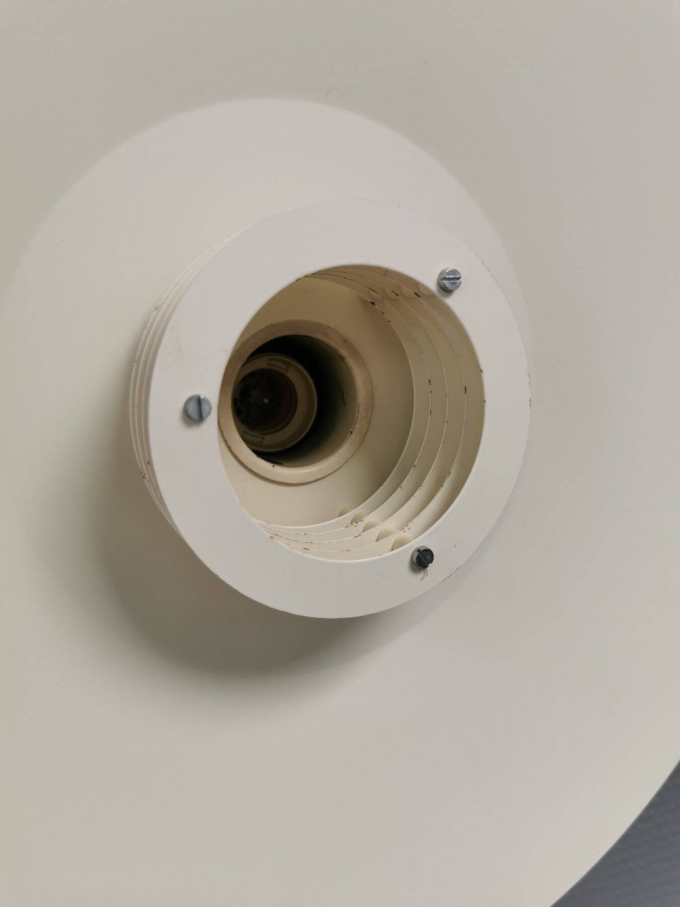 White slim hanging lamp from the Danish lamp produced by Lyfa, 1980s