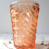 Art Deco style pink glass vase