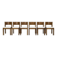 6 brutalist oak chairs, 1970