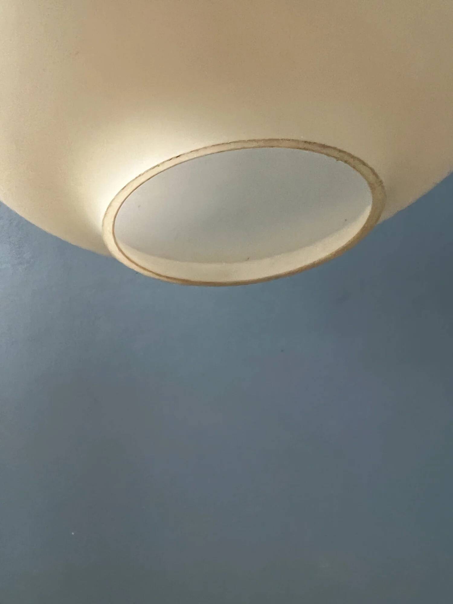 Mid-century milk glass pendant light attributed to Louis Kalff