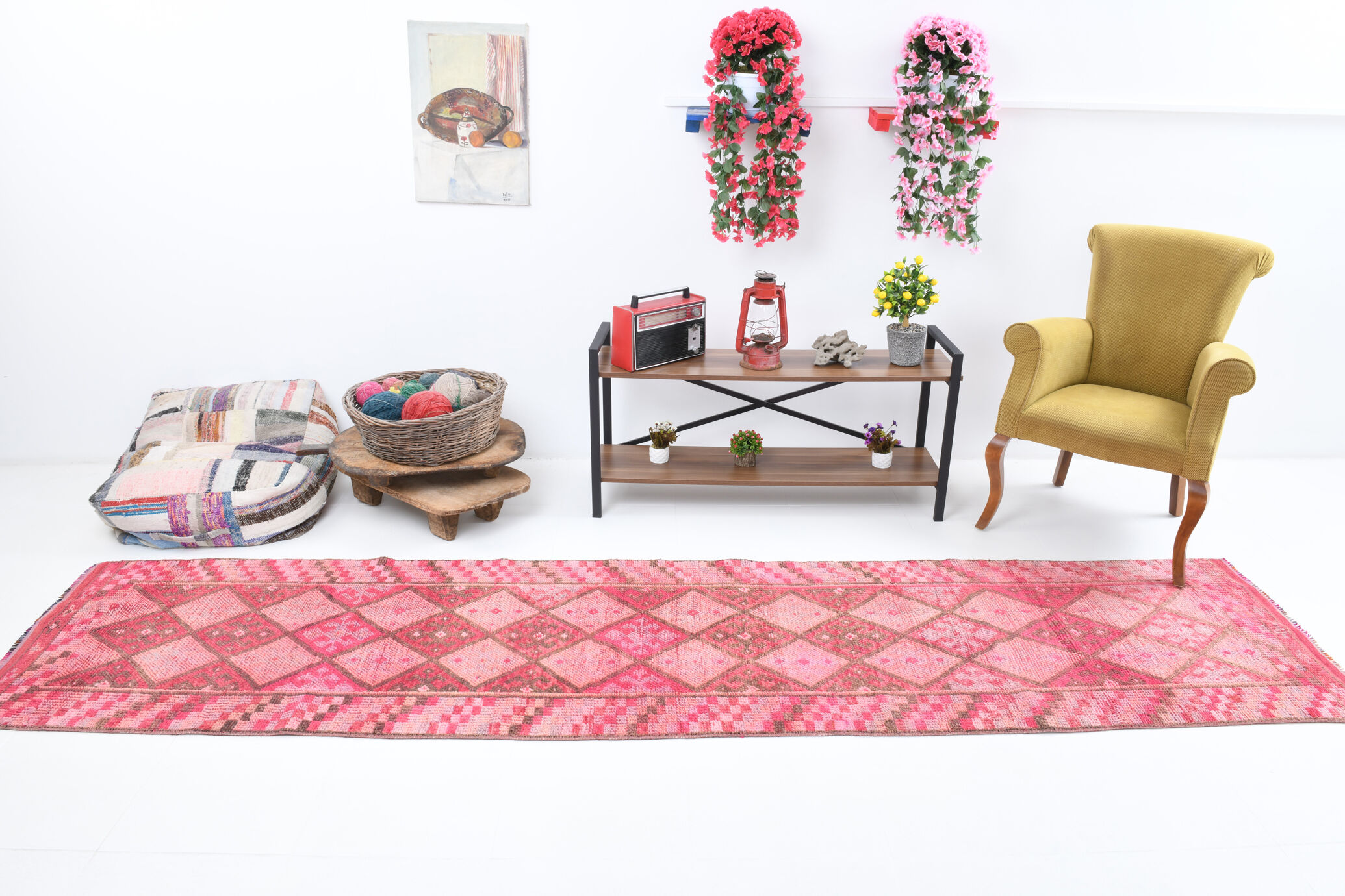 3x12 pink vintage runner rug