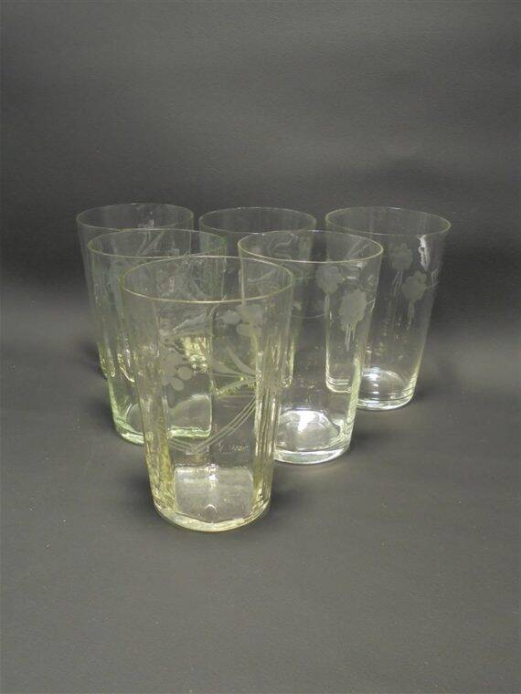 6 antique glasses