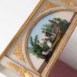 Ancien miroir époque "Restauration" avec peinture sous verre vers 1830