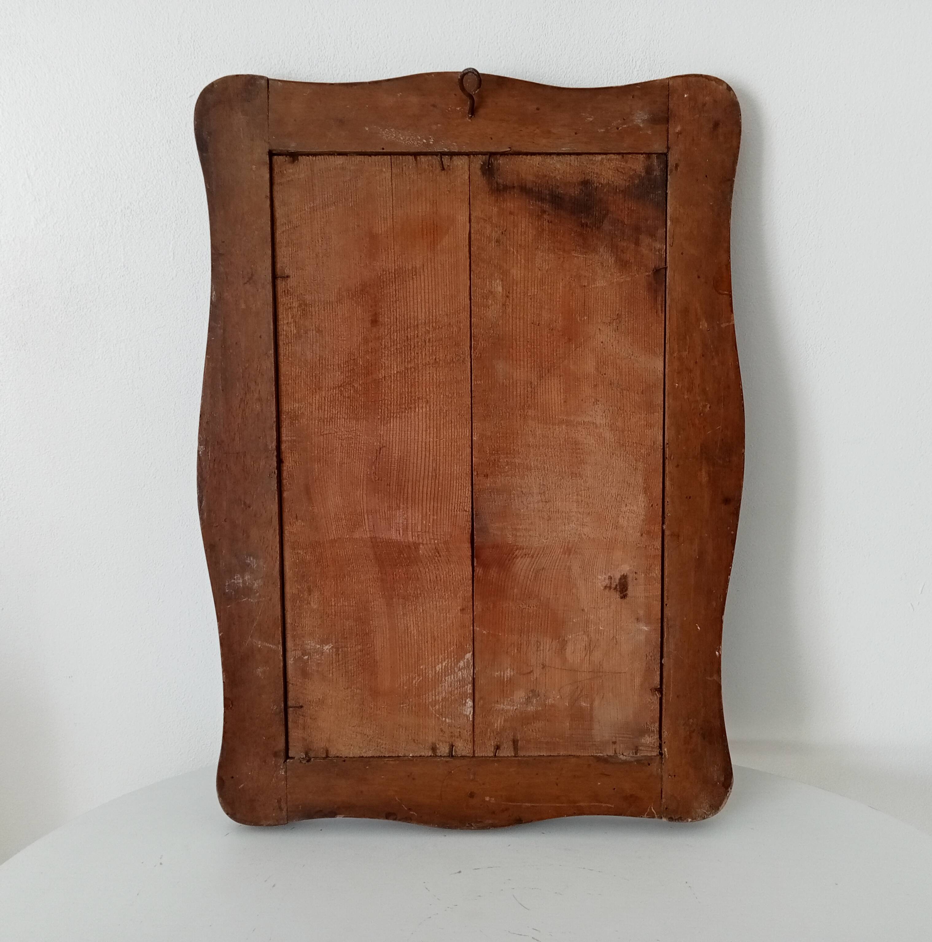 Miroir ancien en bois rustique