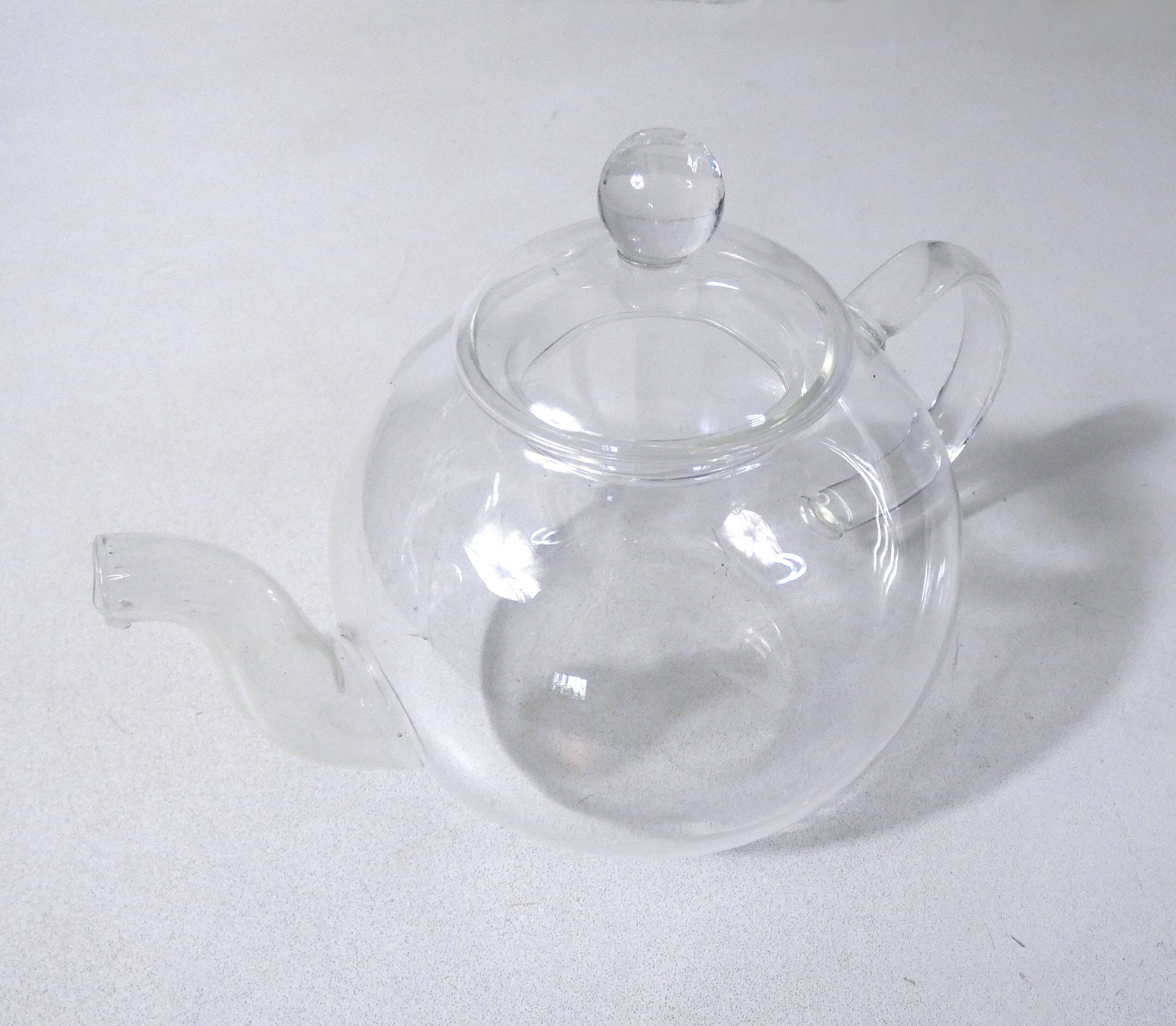 Minimalist design glass teapot