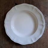 Set of 9 Sarguemines ivory soup plates