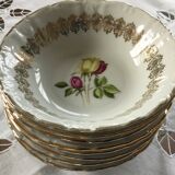 Porcelain cups, floral and gold decorations