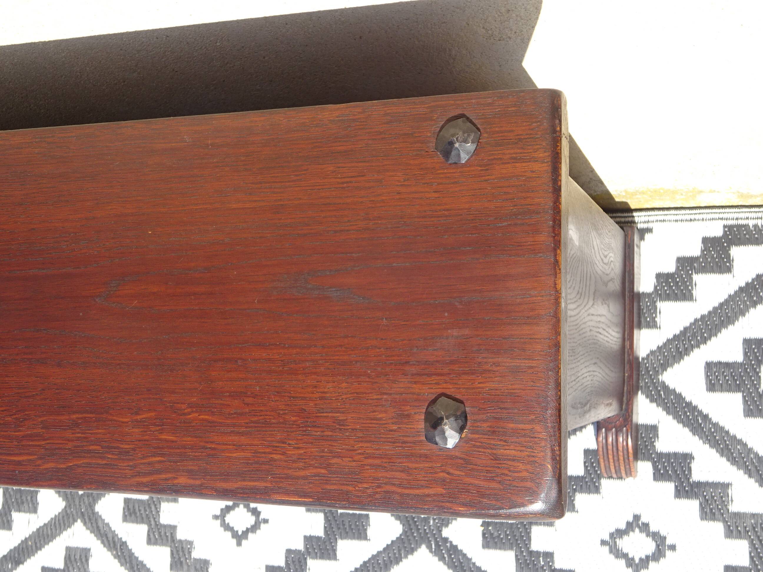 Shallow solid oak sideboard