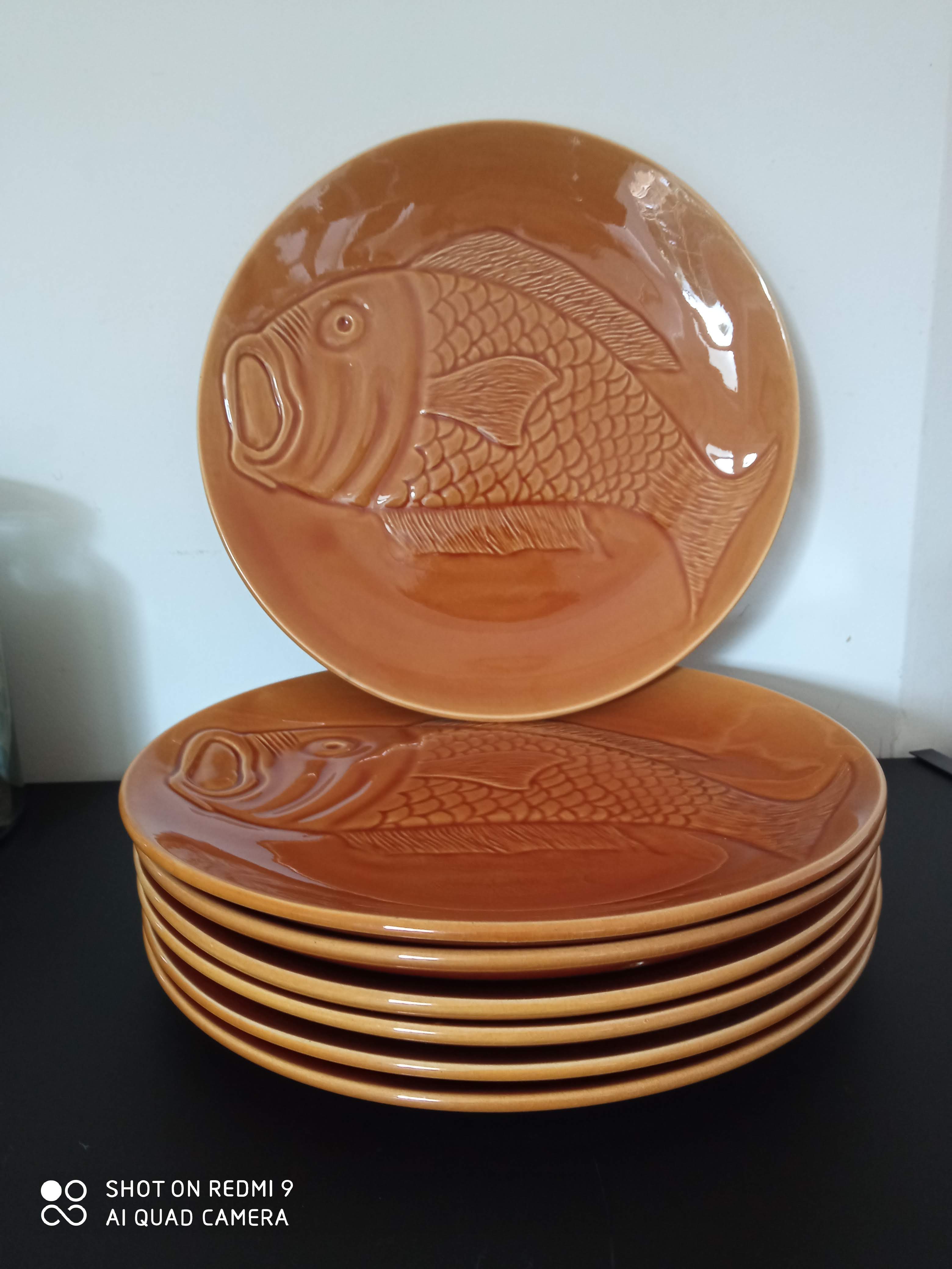 Ceramic fish plates from Saint Amand