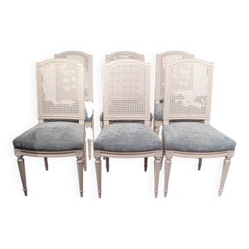 Set of 6 Louis XVI style chairs – Jean Mocqué, Paris