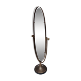 Miroir Cheval Ovale Vintage avec Cadre en Laiton et Métal, Italie
