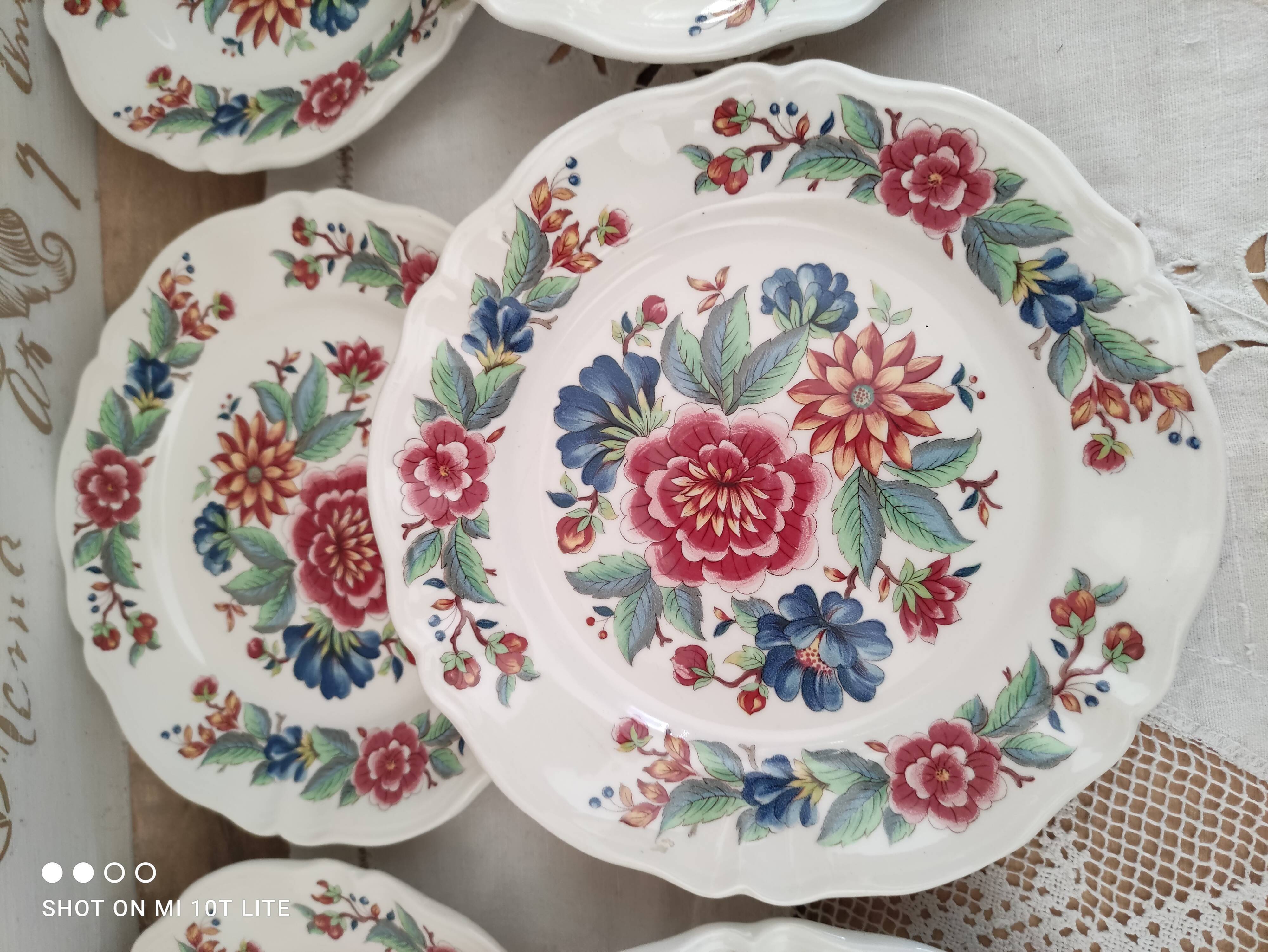 Set of 8 dessert plates Sarreguemines Vence model
