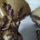 Two naturalistic stoneware vases – raised oak branches & acorns