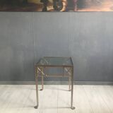 Table d'Appoint Vintage en Verre et Fonte