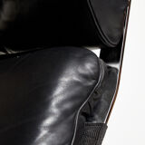 Fauteuil en cuir avec pouf de Reinhold Adolf pour Cor mk9220