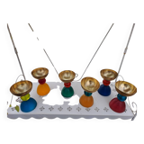 6 resin and gilded metal cups, Migeon and Migeon