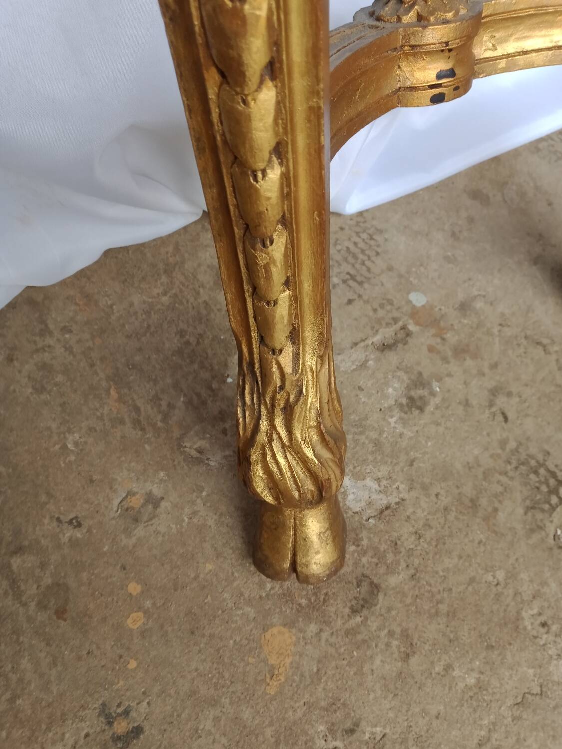 Louis XVI style console in gilded wood