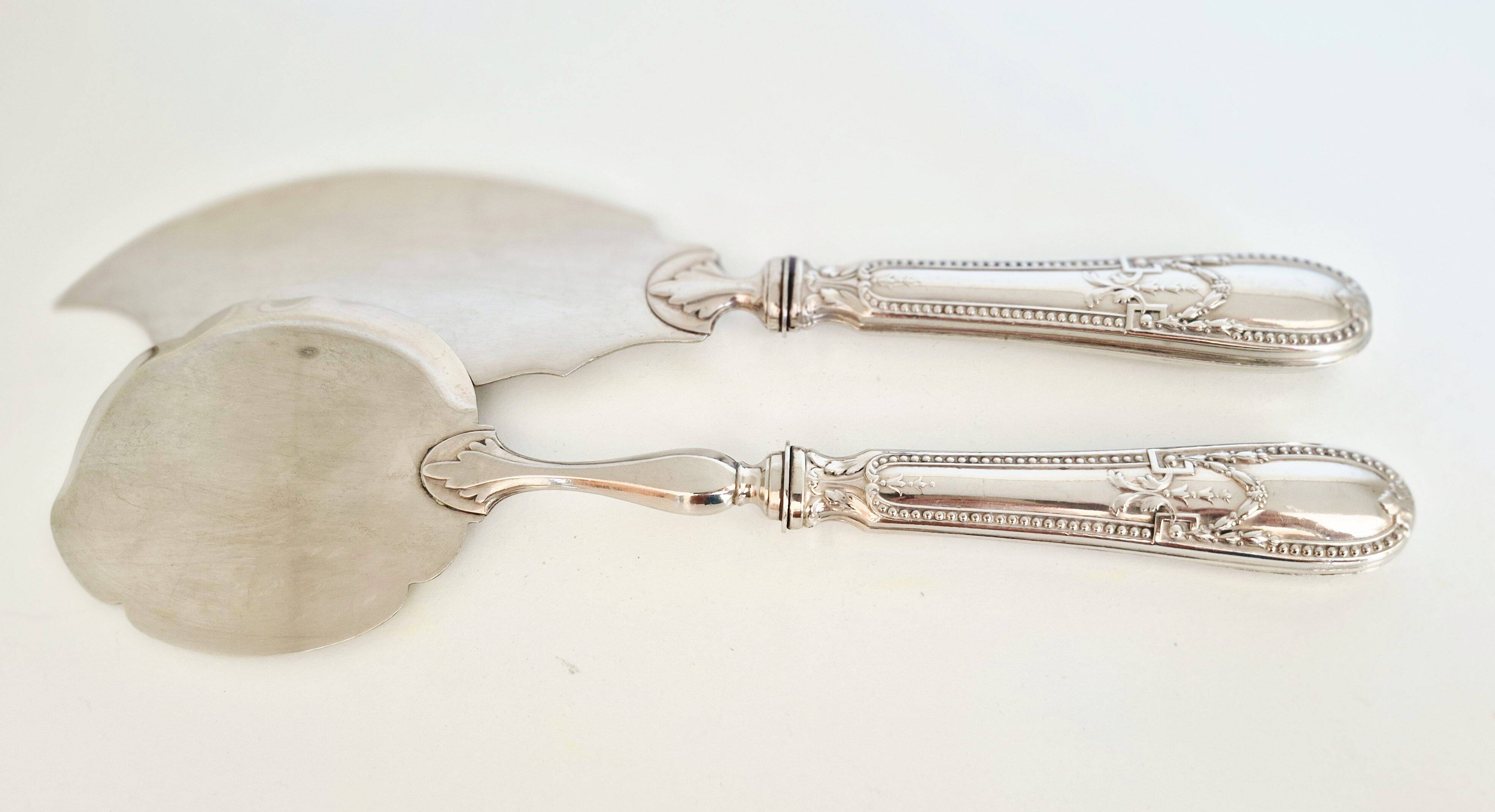Dessert or ice cream cutlery set, in silver-plated metal.