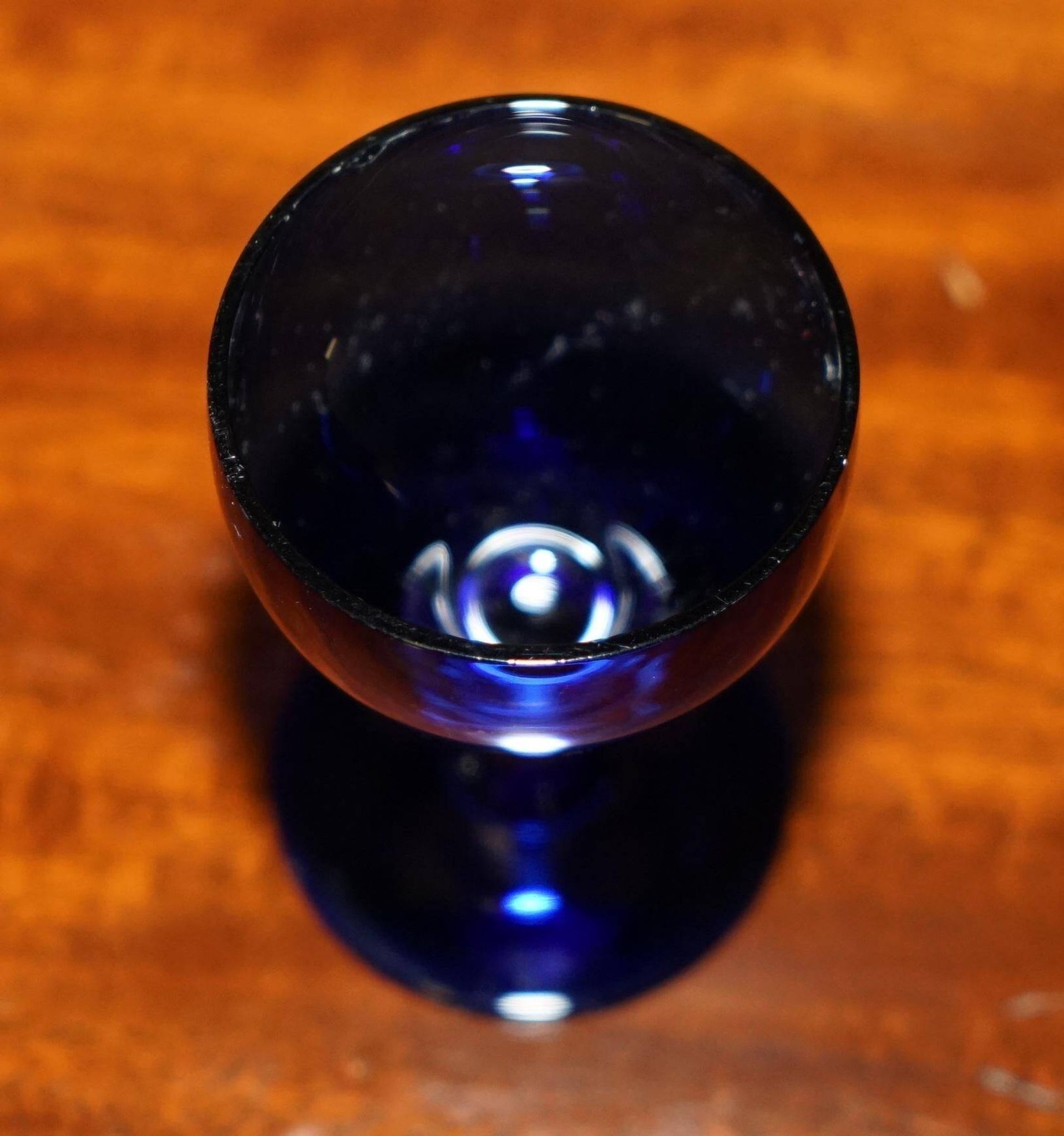 Sherry Carafe and Antique Bristol Blue Glasses