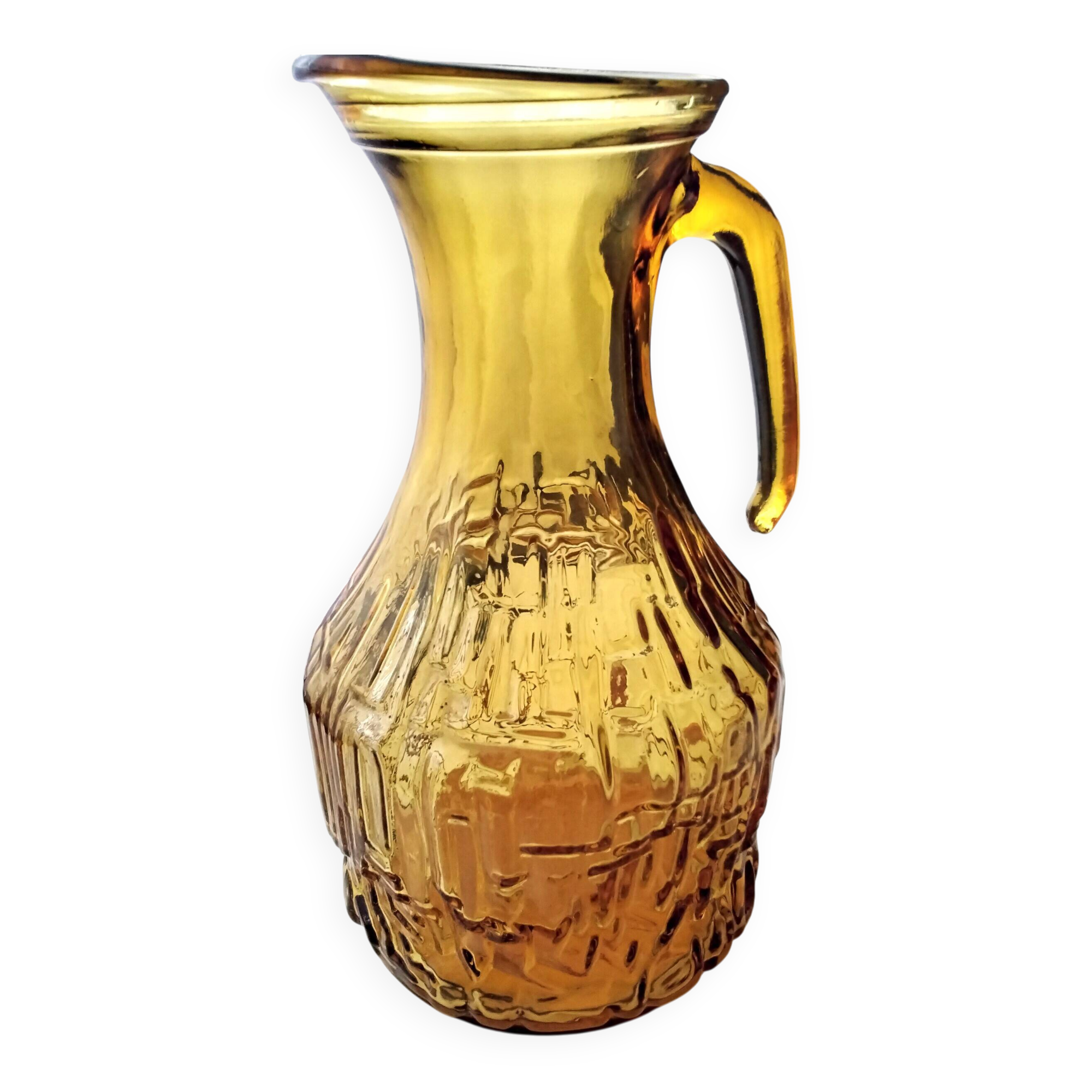 Carafe à eau , pichet Vintage couleur ambré