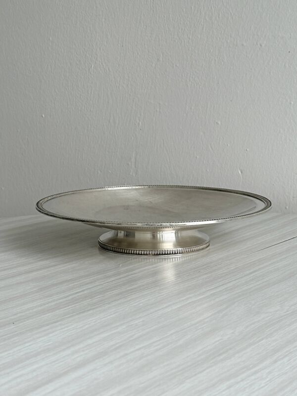 Tazza argentée vintage, coupe sur piédouche métal