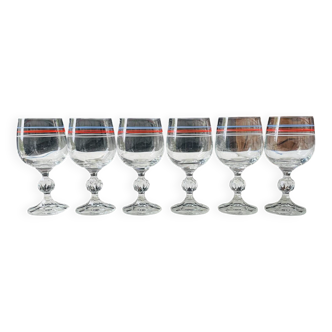 Set of 6 Bohemian crystal glasses