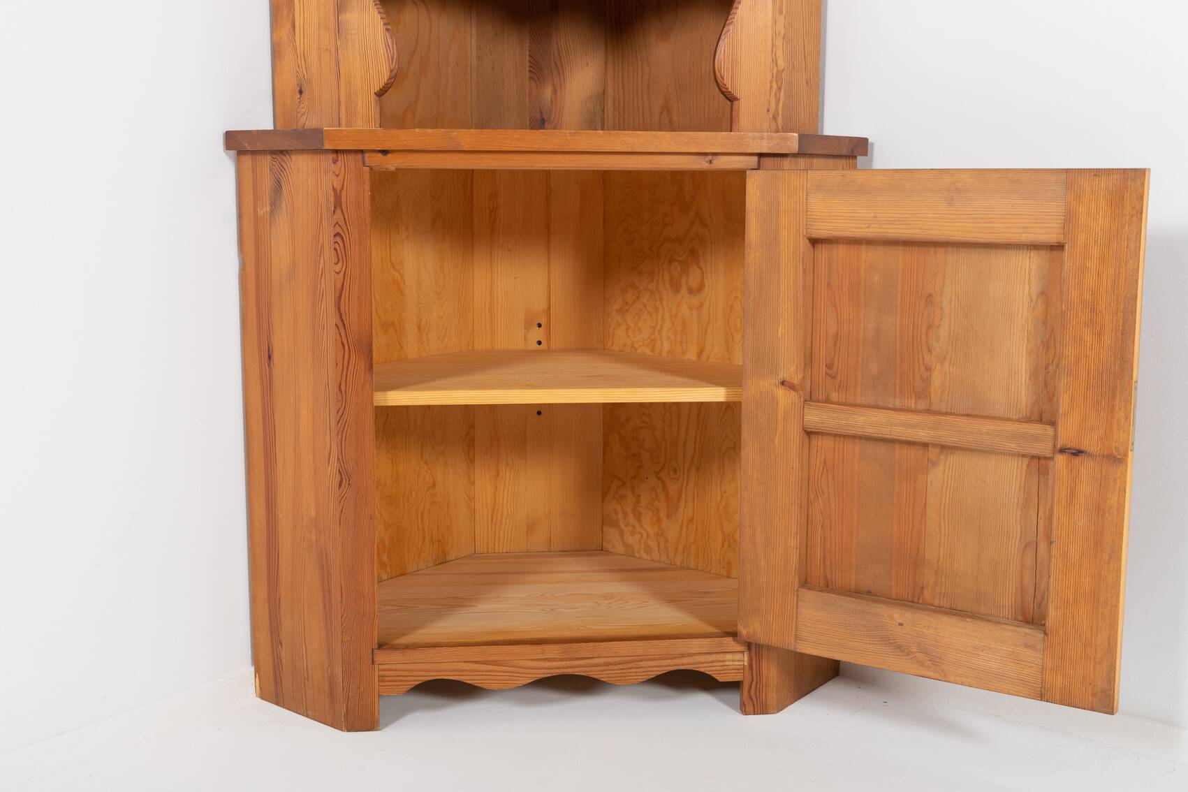 Axel Einar Hjorth ‘Lovö’ solid pine corner cabinet by Nordiska Kompaniet