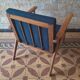 Danish teak lounge chair with sea blue-green fabric, 1960s