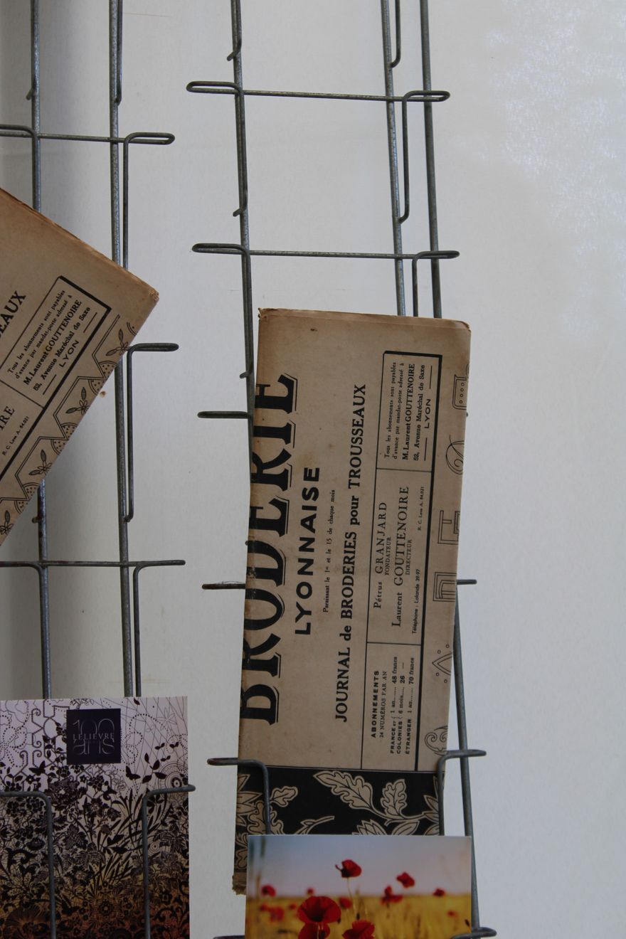 Old postcard wall display