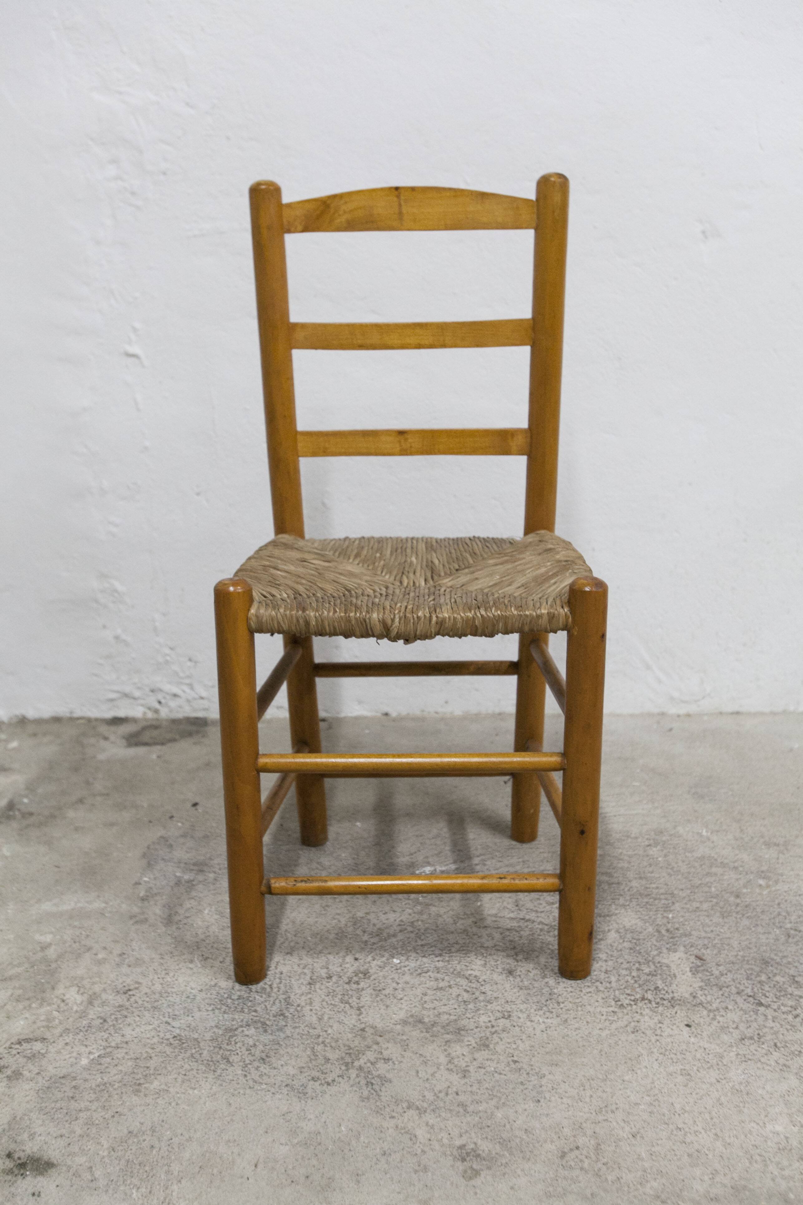 Pair of rustic chairs in solid ash