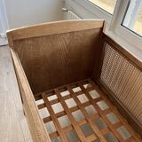 Baby cot in oak and caework