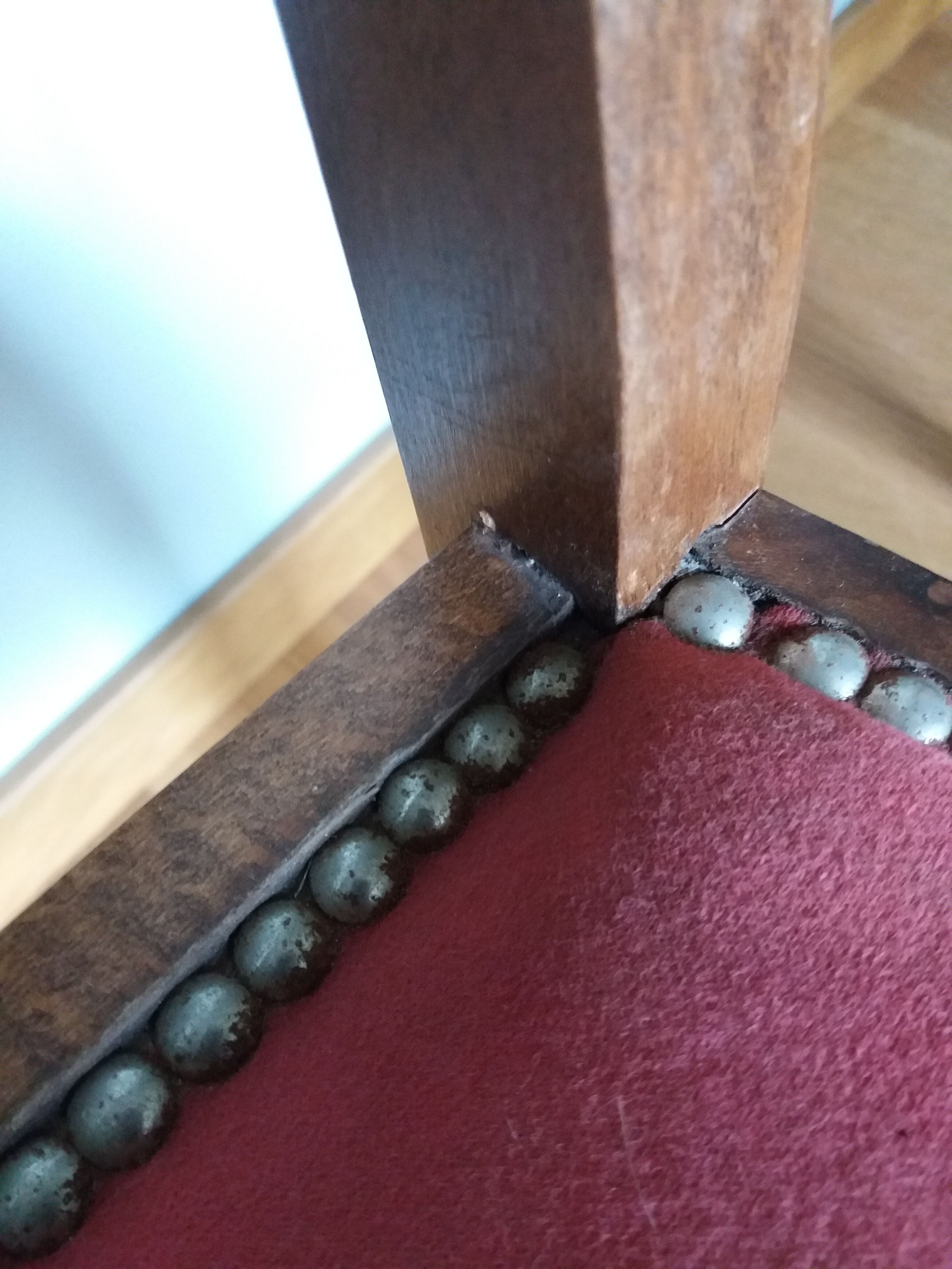 2 Art Deco upholstered and wood chairs